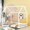 Bellemave Montessori Full Size Floor Bed, Wood Full House Bed with Rails for Toddler Kids Teens Girls Boys (White)