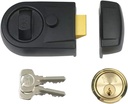 Yale P-Y3-BL-PB-60 Contemporary Nightlatch, Standard Security, Black Finish/Brass Cylinder, 60 Mm Backset
