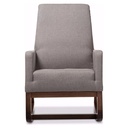 Baxton Studio Yashiya Mid-Century Retro Modern Grey Fabric Upholstered Rocking Chair