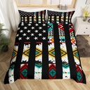 Aztec Bedding Set Twin, Tribal Arrow Comforter Cover for Women Men,Southwest Style Design Duvet Cover Triangle Western Bed Set,Exotic Style Western Home Decor