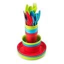 Plastic Dinnerware Set of 6 by Plaskidy- 36-Piece Kids Dinnerware Set Includes, Kids Cups, Kids Plates, Kids Bowls, Flatware Set, Kids Dishes Set Are Reusable, Microwave - Dishwasher Safe, BPA Free.