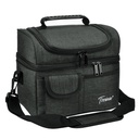 Tirrinia Insulated Lunch Bag, Leakproof Thermal Bento Cooler Tote for Women and Men, Dual Compartment with Shoulder Strap, 10.2" X 7.5" X 9", Charcoal