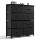 GIANNA Dresser with 8 Drawers for Bedroom, Closet, Entryway, Nursery, Black