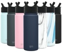 Simple Modern 18 Oz Summit Water Bottle with Straw Lid - Gifts for Hydro Vacuum Insulated Tumbler Flask Double Wall Liter - 18/8 Stainless Steel -Deep Ocean