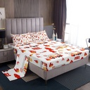 YST Fire Truck Bed Sheets Set Bedroom Decor, Toddler Kids Fire Engine Print Sheets Firemen Car Vehicle Sheet Set Red Fire Hydrant Bed Set 3Pcs for Boys Girls, Twin