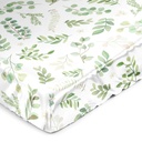 Botanical Green Satin Fitted Crib Sheet Boy or Girl Gender Neutral Unisex by Sweet Jojo Designs