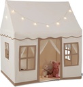INFANS Kids Play Tent with Washable Mat Star Light Windows, Anti-Trip Large Playhouse Toys for Children Boys Girls, Indoor Outdoor Princess Tents Castle for Toddlers (Beige)
