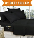 Elegant Comfort Bed Sheets Polyester Queen Black 1500 Thread Count
