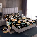 YST Trippy Mushroom Twin Sheets Groovy Floral Sheet & Pillowcase Sets Cute Rainbow Bed Sheets Two Groovy Party Boho Hippie Mushroom Sheet Set Retro Party Decorations Top Sheet