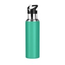 Stainless Steel Water Bottle Green Solid with Straw Lid Vacuum Insulated Keeps Hot and Cold Leak Proof Flask Jug for Gym Travel Sports Cycling Outdoor 20 OZ