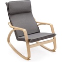 Bilot Rocking Chair with Removable Upholstered Cushion, Stable Wooden Frame Relaxing Modern Leisure Armchair Suitable for Living Room, Bedroom, Balcony, Nursery Room Ergonomic Chair (1, Gray)