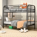 SUXXAN Metal Bunk Bed, Bunk Bed Frame with Safety Guard Rails, Heavy Duty Space-Saving Design, Easy Assembly. Twin-Over-Twin,Black