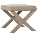 Safavieh Palmer Ottoman with Nail Heads-Finish:Biscuit Beige