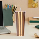 Oneshit Fashionable Stainless Steel Straw Cup Coffee Cup 750Ml Large Capacity Vacuum Portable Insulation Gift Cup Cups Clearance