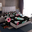 YST Cartoon Sloth Bed Sheets for Kids Boys Girls,Sprinkles Donut Sheet Set,Glitter Stars Funny Sloth Bedding Set Twin,Sweet Dessert Food Fitted Sheet Deep Pocket + Top Sheet + 1 Pillowcase