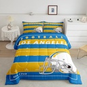 YST Sports Football Bedding American Football City Twin Bedding Comforters & Sets, 3D Football Helmet Comforter Set for Kids Youth Rugby Ball Game Quilt with 1 Pillowcase (Los Angeles)