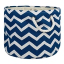 Design Imports CAMZ10059 round Polyester Bin - Chevron Navy, Large