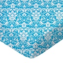 Sheetworld Fitted Pack N Play Playard Sheet Compatible with Zdolmy Baby Bedside Sleeper Bassinet 28 40 Inches, 100% Cotton Woven, Turquoise Damask