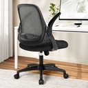 Neo Chair Adjustable Office Chair with Flip-Up Padded Armrest Ergonomic Back Support, Black