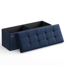 SONGMICS 43" Storage Ottoman Bench Hold up to 660Lb Ottoman with Storage Navy Blue