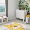 Unique Loom Whimsy Kids Collection Area Rug - Billy (3' 3" round Gray/Black) Perfect for Kids Bed Room/Nursery Room/Living Room/Class Room/Play Room