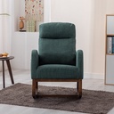 Faitaliicy Rocking Chair Upholstered Recliner Sofa Chair with Head Pillow Side Storage Bag Modern Nursing Rocker Glider Solid Wood Base High Back Comfy Armchair for Home Office