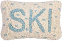 Chandler 4 Corners Wool Throw Pillow | Artist-Designed Ski Pillow, Hand-Hooked Ski Pillow for Couches & Beds, Winter, Frost, Snow Pillow for Cabins & Lodges (8 in X 12 In)
