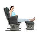 Coelon Glider Rocker with Ottoman, Solid Wood Gliding Chair Set Padded Cushion Baby Nursery Rocking Chair for Relaxing Grey
