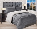 Reversible down Alternative Micro-Suede 3-Piece Comforter Set Queen Grey