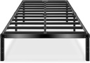 HAAGEEP King Platform Bed Frame No Box Spring Needed 14" with Storage Heavy Duty Black Metal