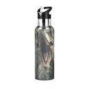 Dinosaur in the Forest Water Bottles Insulated Thermos Kids Stainless Steel Bottle with Straw Lid Flask Leakproof for Sports Gym 20 Oz