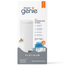 Diaper Genie Platinum Pail, Stainless Steel Pail, with 18 Refill Bags, 5 Month Supply, Infant, White