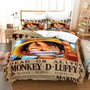 3D Printed Anime One Piece Luffy Bedding Comforter Sets Full Size Kawaii Cute Cosplay Chopper Zoro Sanji 1 Duvet Cover & 2 Pillow Shams for Room Decor