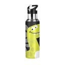 Stainless Steel Water Bottle Dinosaur for Kids Fashion with Straw Lid Vacuum Insulated Keeps Hot and Cold Leak Proof Flask Jug for Gym Travel Sports Cycling Outdoor 20 OZ