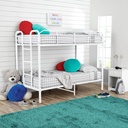 Your Zone Kids Metal Twin over Twin Quad Bunk Bed with Ladder and Guardrails, White
