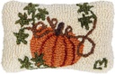 Chandler 4 Corners Hand-Hooked Wool Decorative Throw Pillow | Artist-Designed Cinderella Pumpkin Pillow, Garden Pillow for Couches & Beds, Fall Themed Pillow for Home Decor (8 in X 12 In)