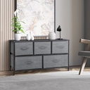 Superdeal Simple 5 Drawers Dresser Chest of Drawers MDF Gray