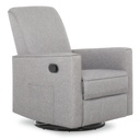 Evolur Raleigh Glider Recliner Light Grey with High Backrest Support, Durable Polyester Fabric
