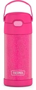 THERMOS FUNTAINER 12 Ounce Stainless Steel Vacuum Insulated Kids Straw Bottle, Pink Glitter
