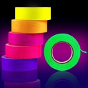 HTVRONT Glow in the Dark Tape - 6 Colors UV Blacklight Reactive Neon Tape, Fluorescent UV Black Light Glow in the Dark Tape for UV Party 1 Inch X 30Ft X 6 Rolls