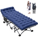 MOPHOTO 75" Portable Camping Cot for Adults, Rollaway Guest Bed Sleeping Cot with Mattress, Heavy Duty Outdoor Folding Bed with Carry Bag