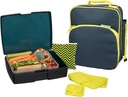 Bentology Lunch Bag and Box Set for Boys, 9 Pieces Total - Kids Insulated Lunchbox Tote, Bento Box, 5 Containers and Ice Pack - Midnight