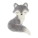 Levtex Home - Fancy Forest - Kids Decorative Pillow (14X18In. ) - Fox Shaped - Grey, White and Black