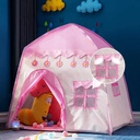 IC ICLOVER Pink Castle Kids Play Tent for Girls Boys Christmas Birthday, Large Princess Playhouse, Children Fairy Tale Teepee Tent for Indoor Outdoor with Carry Bag