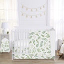 Sweet Jojo Designs Floral 4 Piece Nursery Bedding Sets, Crib Bed with Crib Blanket, Fitted Crib Sheet, Crib Skirt, Diaper Stacker