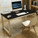 G-Plus 43.3'' Office Desk Computer Desk Study Desk Wood Modern PC Laptop Notebook Study Writing Table for Home Office Workstation Black