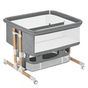 HARPPA Twin Bassinet Fot Infant, Bedside Crib for 2 Babies, Height Adjustable, Unisex, Gray