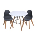 Gift Mark Modern Kids Table and Chair Set (1 Table & 2 Chairs)-Color:Grey