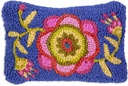Chandler 4 Corners Artist-Designed "Spring Flower" Hand-Hooked Wool Decorative Throw Pillow (8” X 12”) Farm & Garden Pillow for Couches & Beds - Low Maintenance - Floral & Nature Home Décor