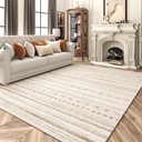 5'X7' Area Rugs for Living Room Washable Rugs Boho Moroccan Area Rug Soft Neutral Geometric Bohemian Carpet Distressed Indoor Rug for Bedroom Dining Room Office Foldable Nonslip Rug Brown